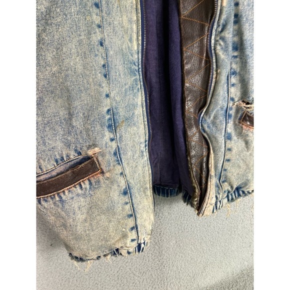 Vintage Denim Jacket Trim Retro Men's L Classic Jean Coat Fashion Acid … - Picture 11 of 16